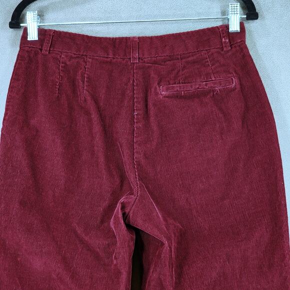 Eddie Bauer Corduroy Trousers 8P Petite‎ Women Burgundy Red Straight Leg 28x28 - Picture 9 of 10
